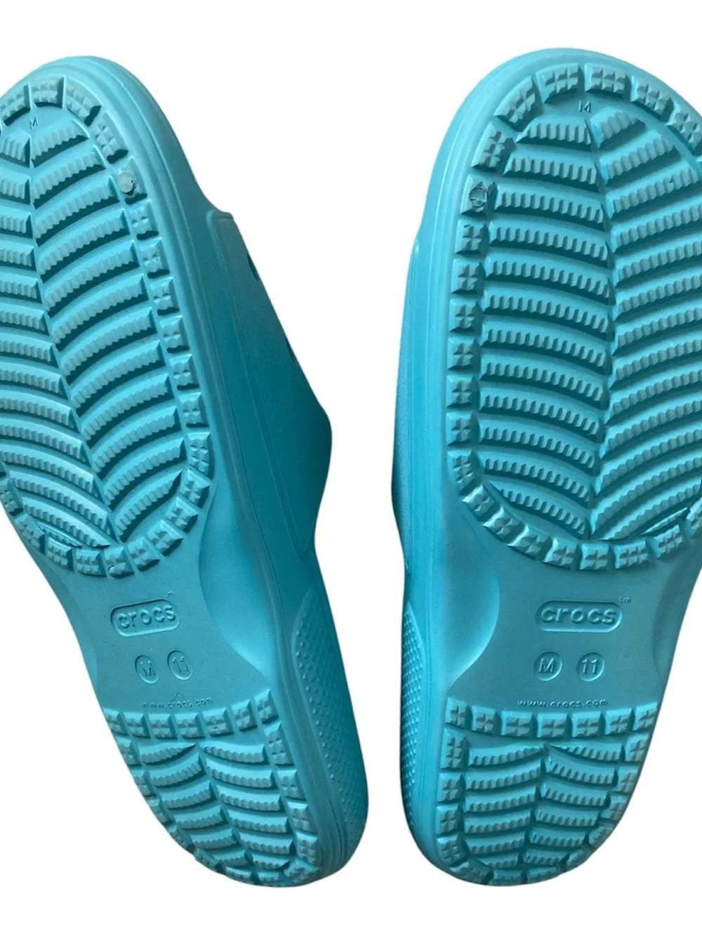 Mens Crocs Classic Slide Sandals in Teal Blue